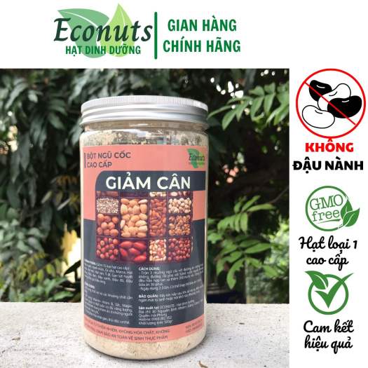 Bột ngũ cốc giảm cân cao cấp ECONUTS 15 loại hạt dinh dưỡng hữu cơ, giảm mỡ ăn sáng tiện lợi