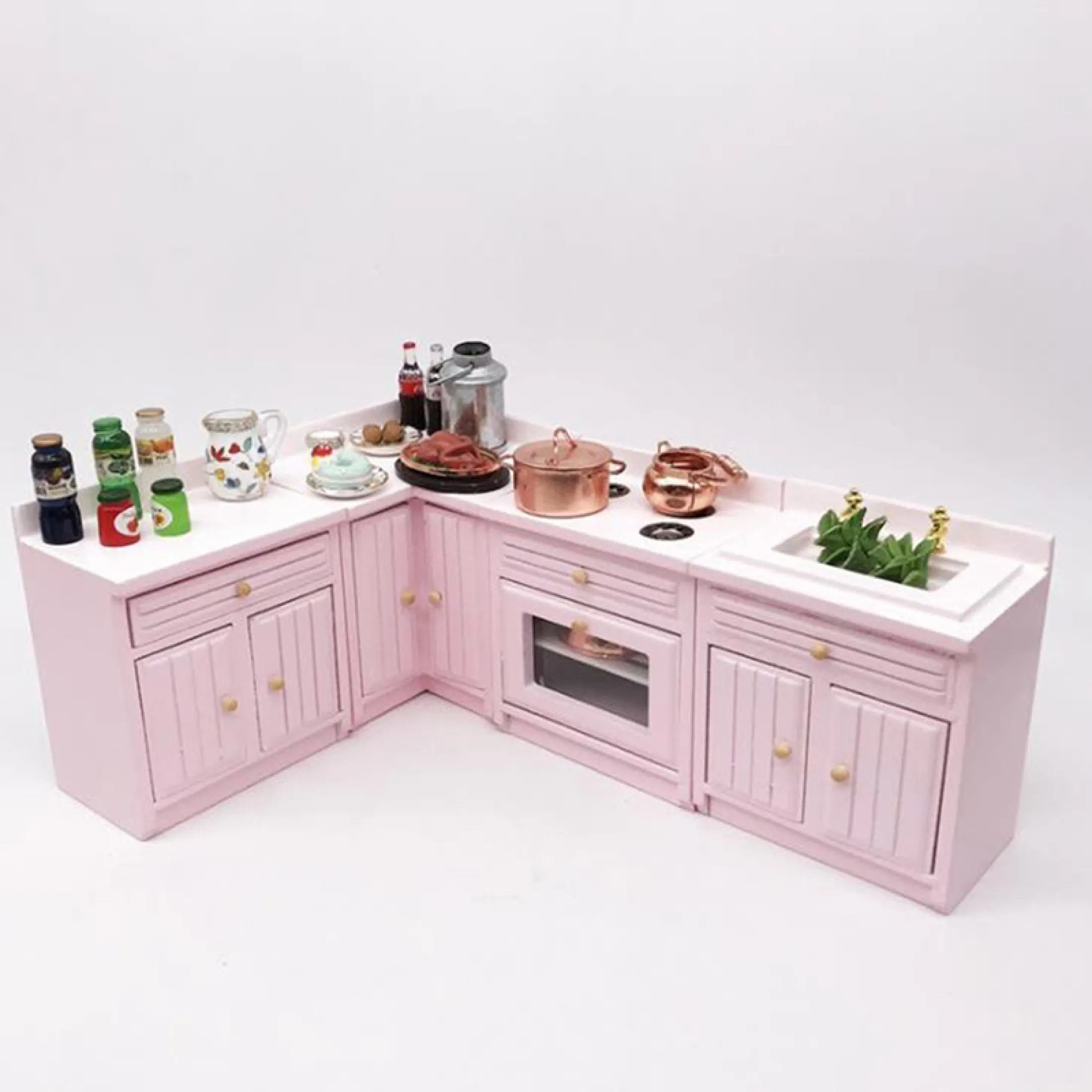 Zozo Miniatur Rumah Boneka 1 12 Aksesori Rumah Boneka Kabinet Dapur Furniture Kayu Lazada Indonesia