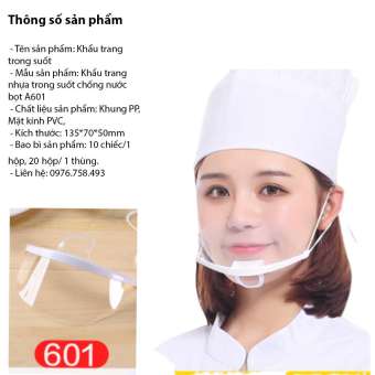 Combo 3 hộp 10 khẩu trang nhựa trong suốt mã 601