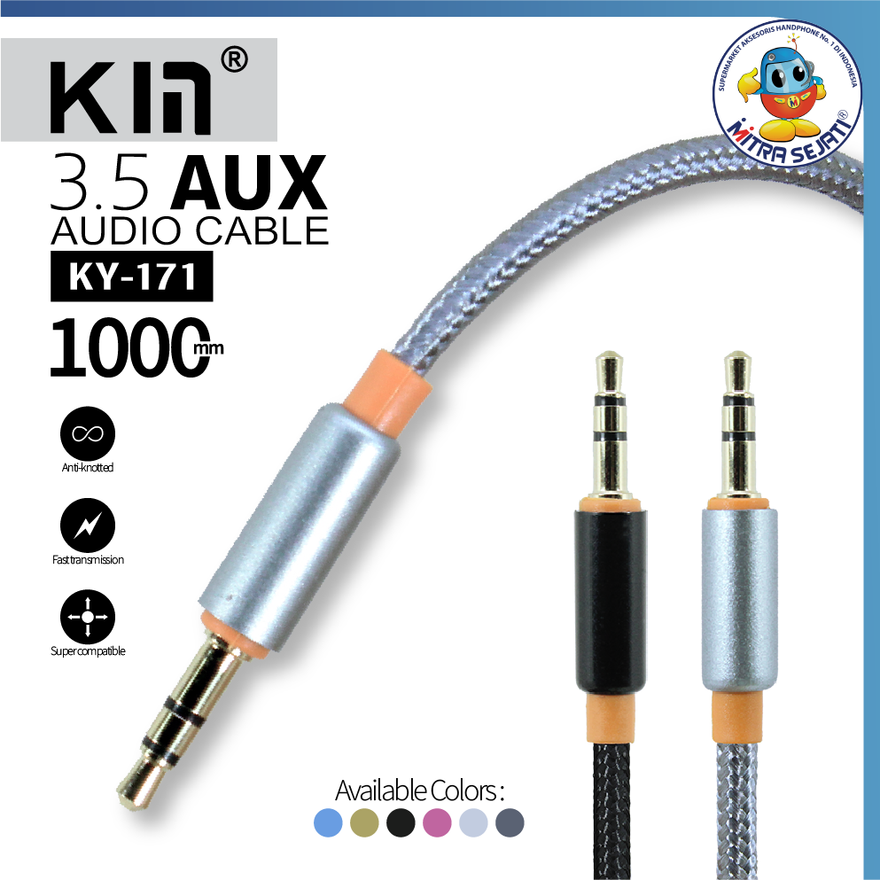 Kabel Audio KM Jack 3.5mm KY171 Kabel Konektor Audio-1KAKY171KM
