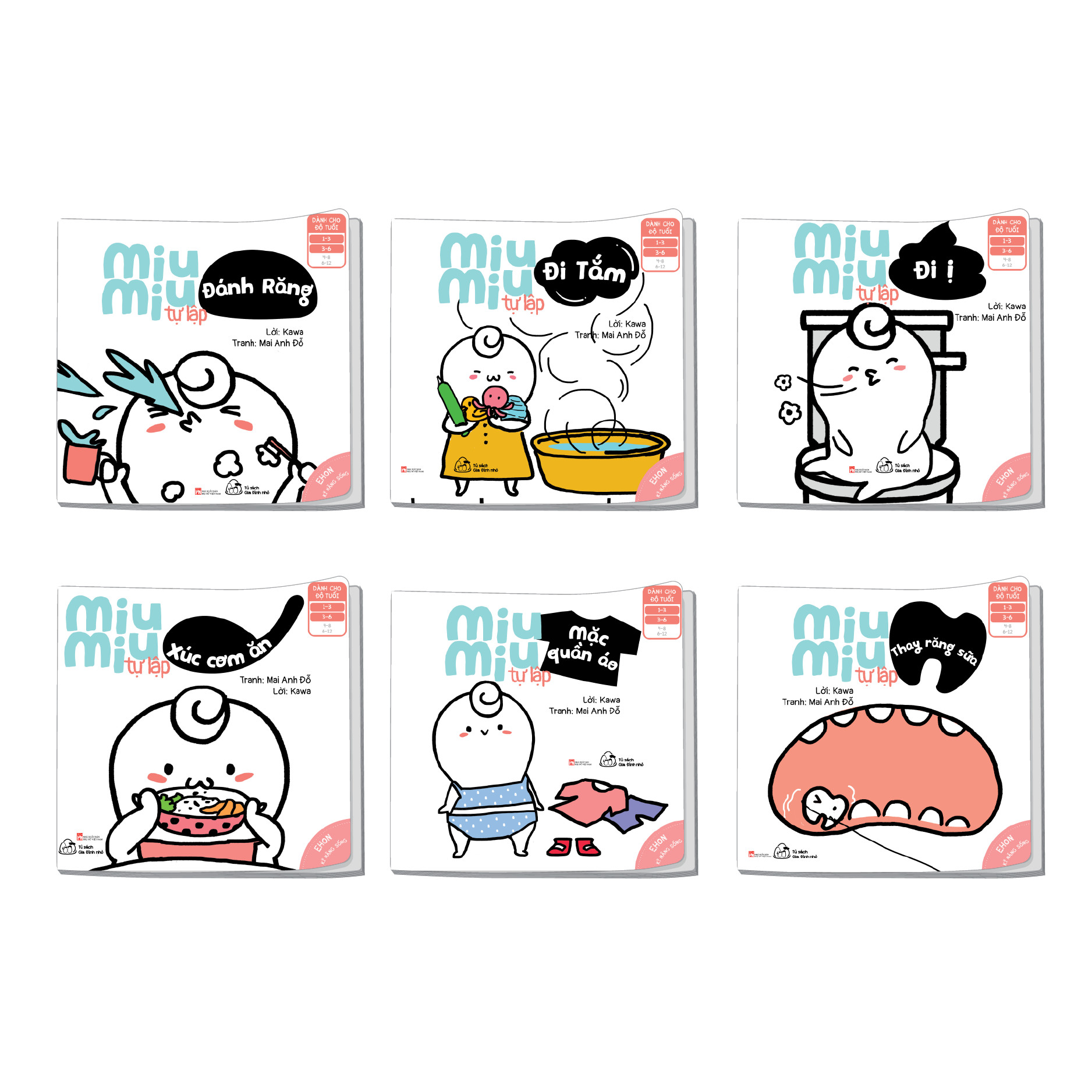 Bộ 6 cuốn ehon kĩ năng sống - miu miu tự lập