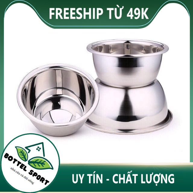 Thau inox size 20cm - 22cm - 24cm - 26cm -28cm - 30cm cao cấp bền đẹp- dụng cụ làm rau và trái cay chất lượng