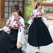 Stanley Coco Kimono Sakura Girl Japanese Style Floral Print Vintage Dress Woman Oriental Camellia Love Costume Haori Yukata Asian Clothes