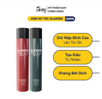 Gôm xịt giữ nếp tóc Glanzen 30Shine phân phối chính hãng giữ nếp tạo kiểu đỉnh cao