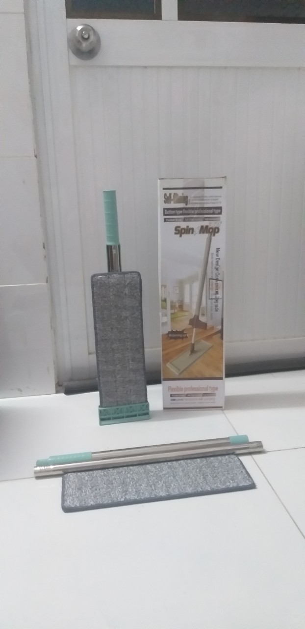 Cây lau nhà tự vắt Spin Mop - tặng kèm 02 bông lau nhà