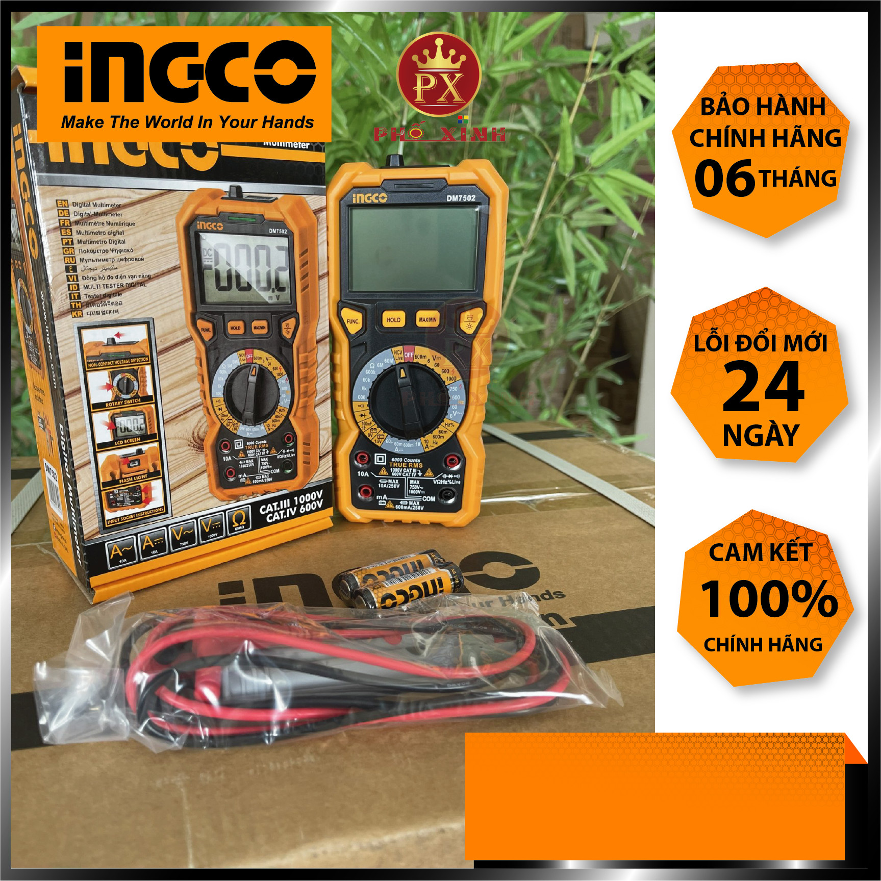 Đồng hồ đo điện vạn năng INGCO DM7502-DM200-DM2002