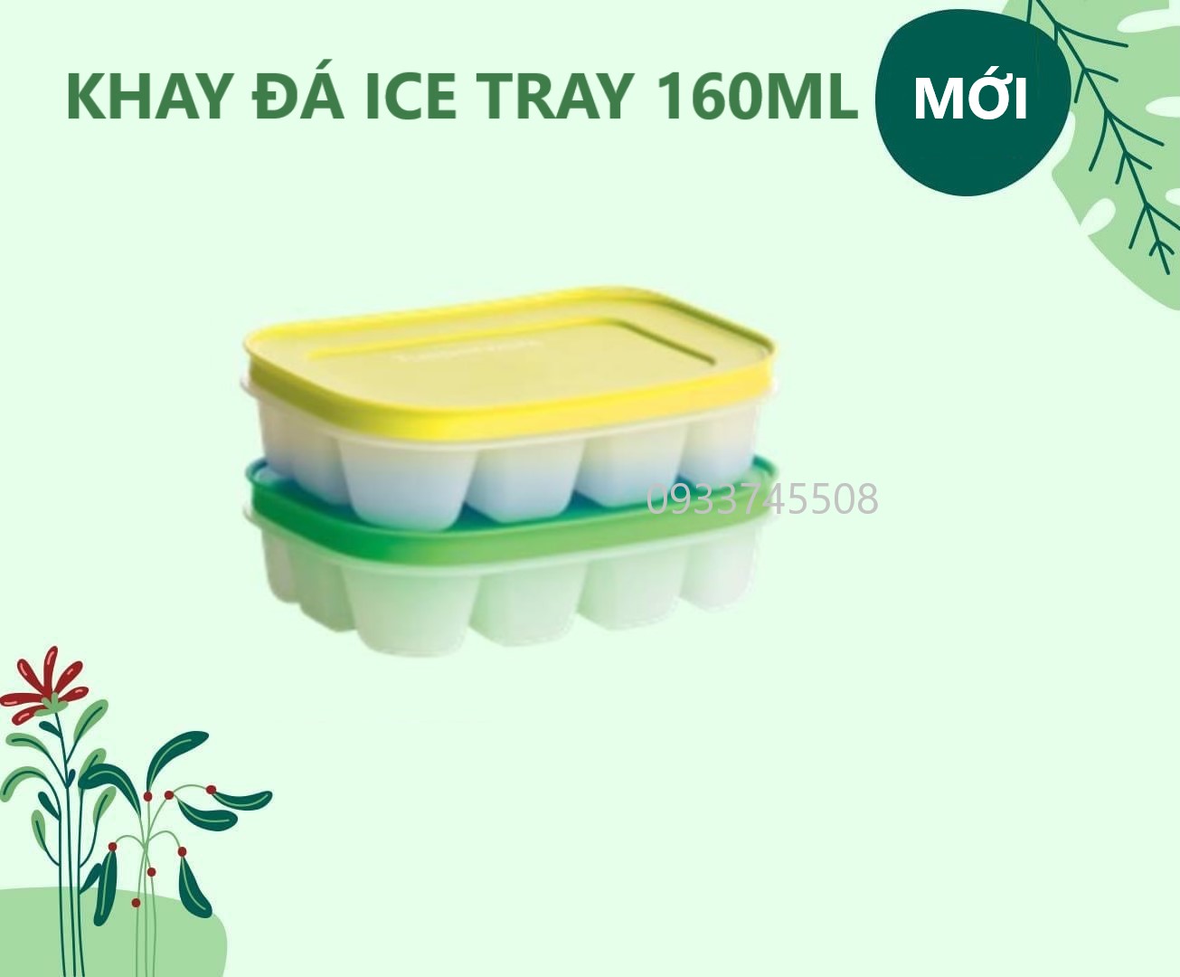 Tupperware official store - khay đá có nắp ice tray 160ml