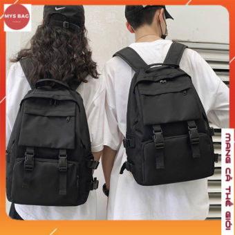 Balo Ulzzang Nam Nữ Basic Màu Đen Trơn Phong Cách Hàn BL-0006 tuideocheonam.com