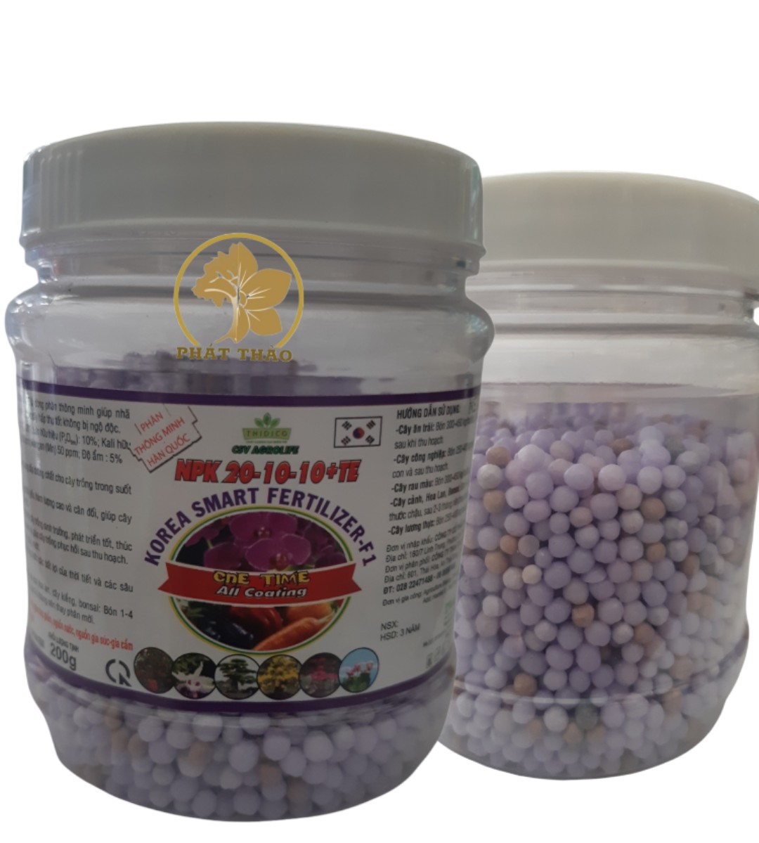 Phân chậm tan hàn quốc npk 20-10-10 + te dùng cho phong lan và cây cảnh