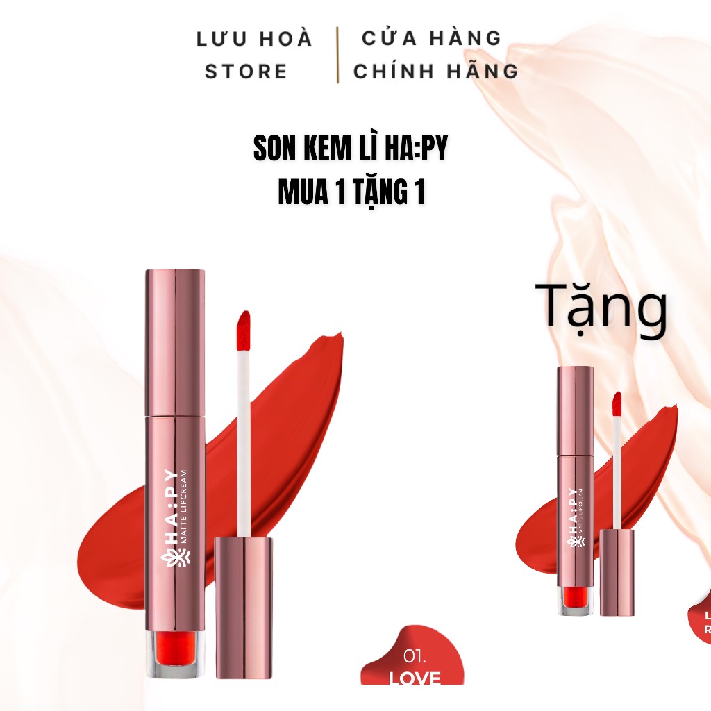 Son Lì Không Trôi Ha:py Mini Garden Mattle Lipcream son Hapy kem lì mịn, bám màu lâu trôi 3.5ml- Phiên bản son Roses mẫu mới