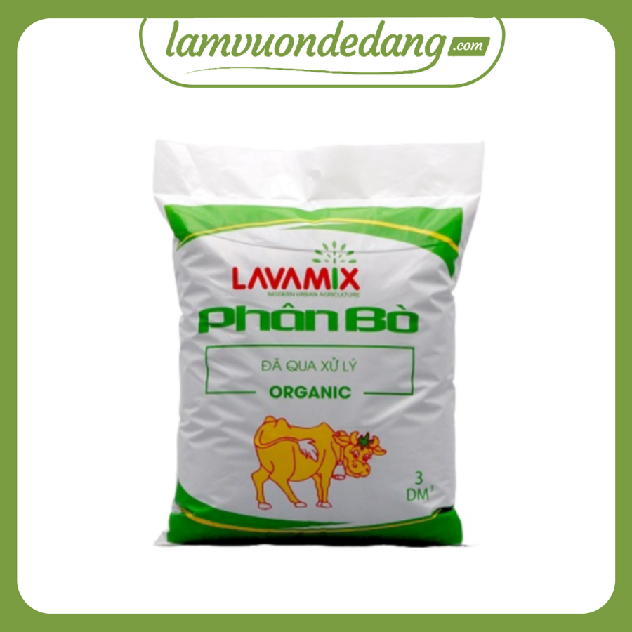 Phân bò lavamix 3dm3 đã qua xử lý, không bị hôi dùng để bón phân cho cây trồng