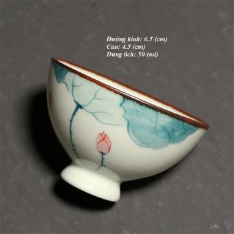 Chén Sứ Cảnh Đức Hoa Sen 50 ml