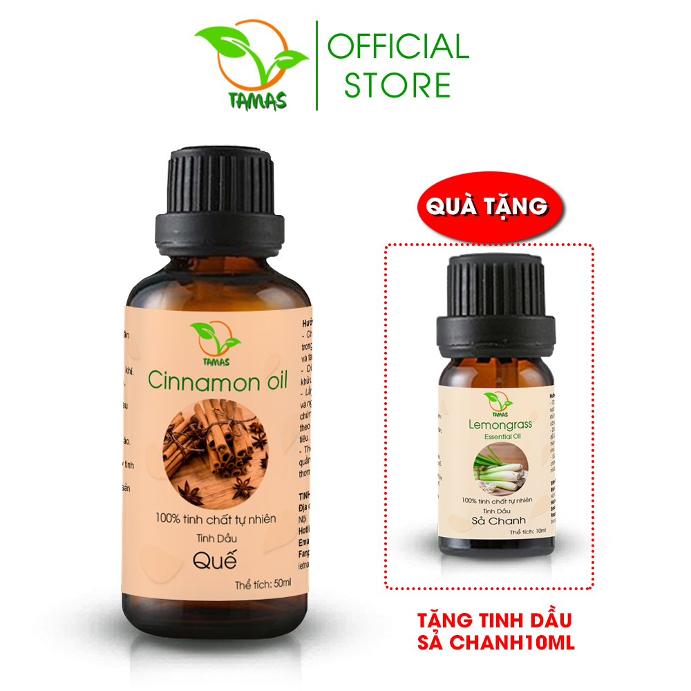 Tinh dầu Quế nguyên chất chai 50ml- TAMAS, tinh dầu thơm phòng, khử mùi, thanh lọc không khí, thư giãn tinh thần.