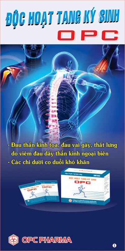 Xương khớp Độc hoạt tang ký sinh OPC- giảm viêm khớp, tê nhức, thần kinh tọa (hộp 10 gói x5g hoàn cứng