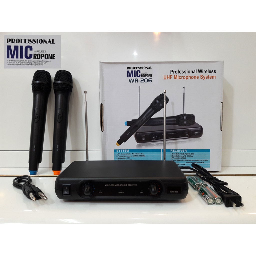 Micro karaoke Bose WR 206 Micro không dây sóng UHF Hát nhẹ, chống hú hiệu quả bảo hành 12 tháng - MTMax