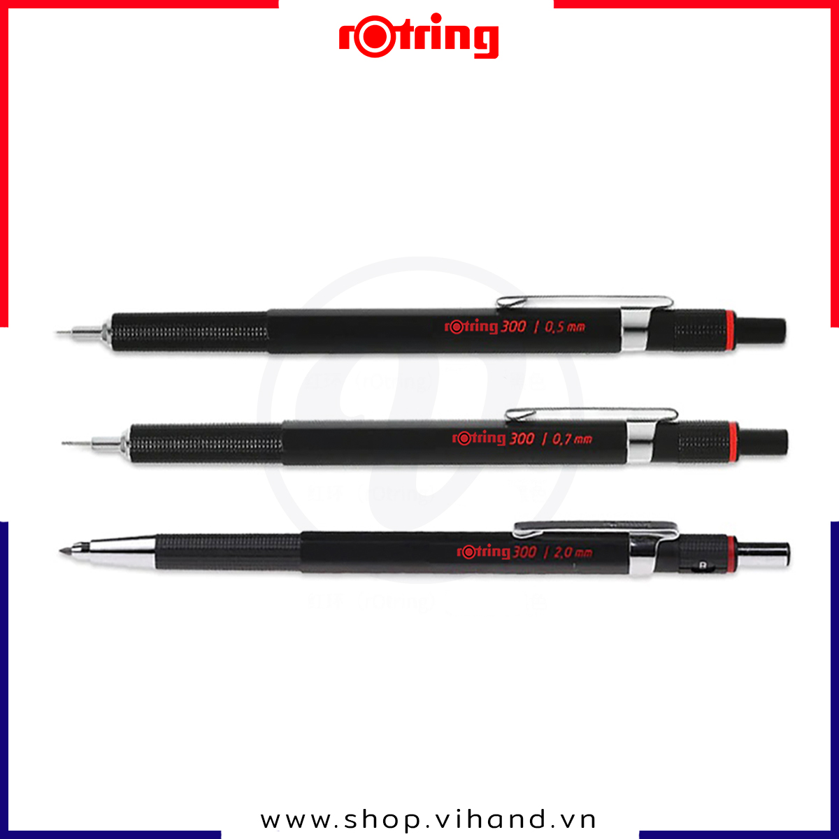 [HCM]Bút chì cơ học cao cấp Rotring 300 Mechanical Pencil - Black Body