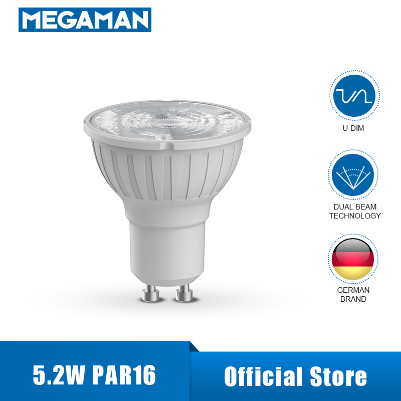 stimulere Mistillid rack Megaman LED GU10 TrackLight Bulb PAR16 5.5W Dimmable Spotlight 2800K Warm  White 4000K Cool White 36D Reflector Downlight | Lazada Singapore