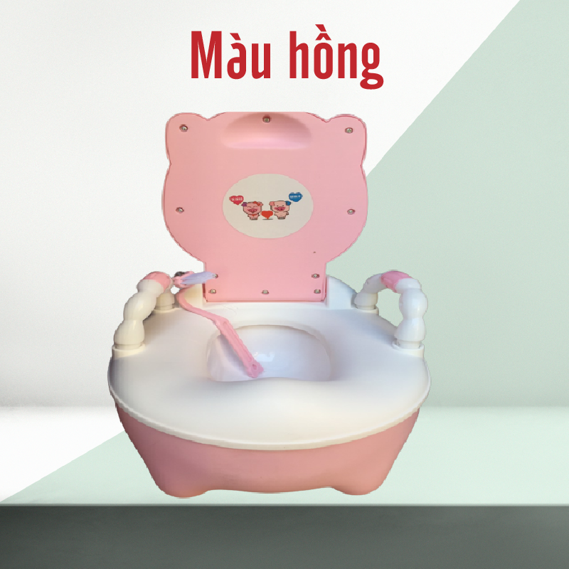 Bô vệ sinh cho bé, bô ngồi tập đi vệ sinh cho trẻ, có tựa và tay vịn cao cấp, cho bé từ 1 đến 6 tuổi