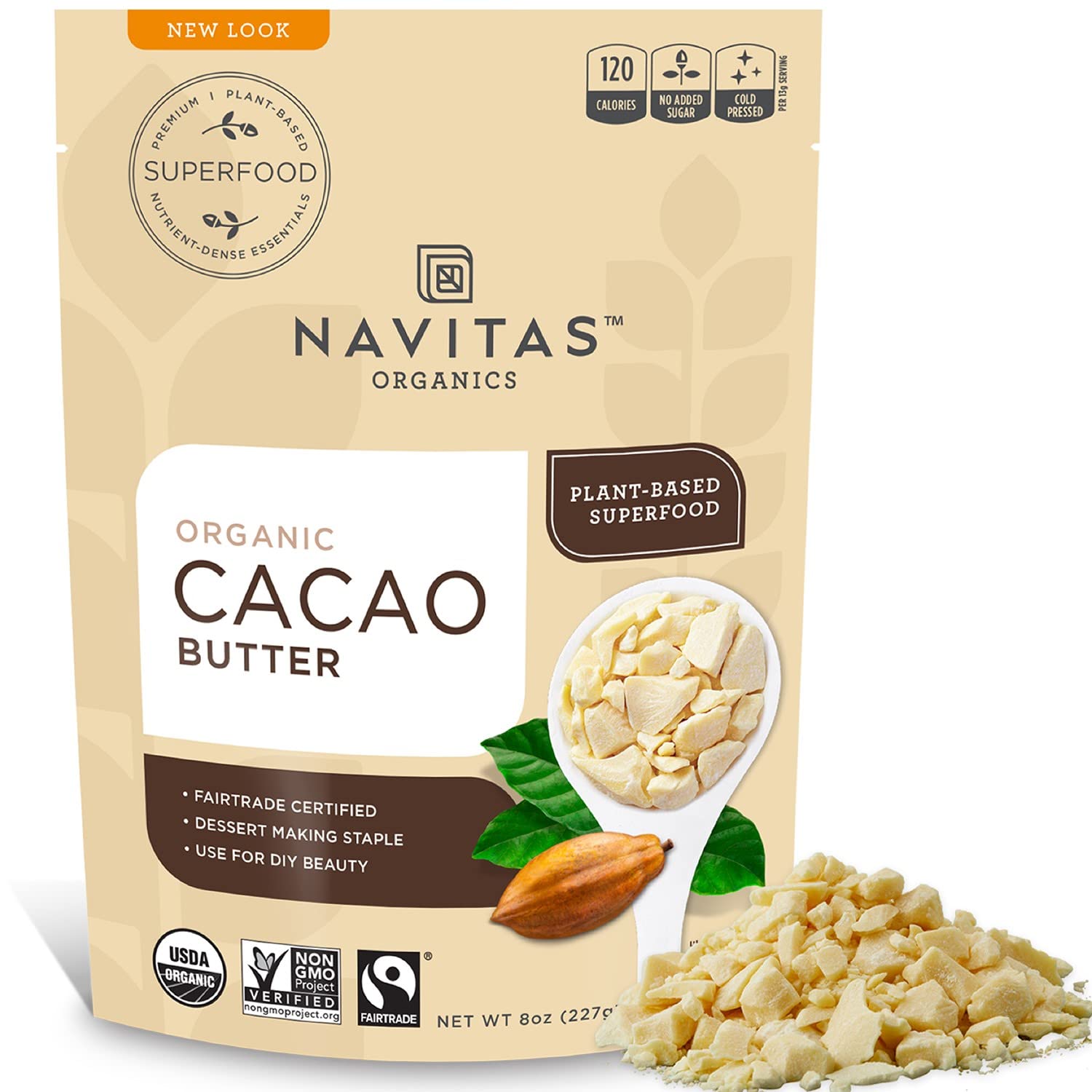 BỘT BƠ CACAO HỮU CƠ Navitas Organics Cacao Butter, Organic, Non-GMO