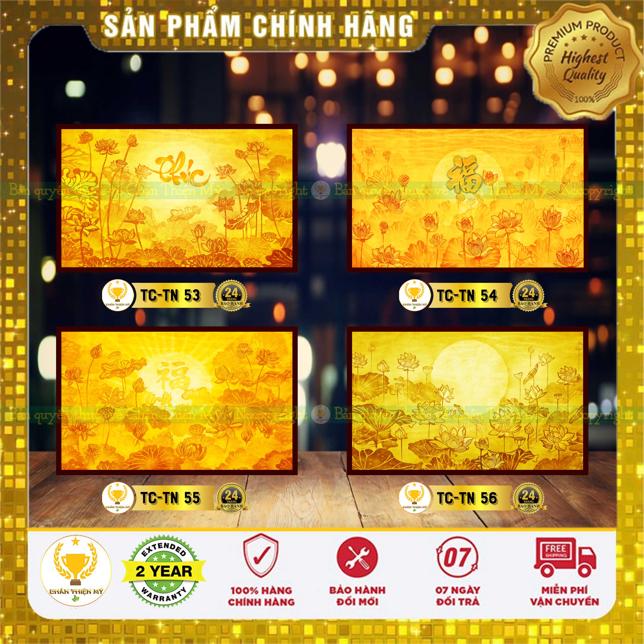 Tranh trúc chỉ in ngang mẫu 53-56 | giá gốc tận xưởng | chanthienmy.asia