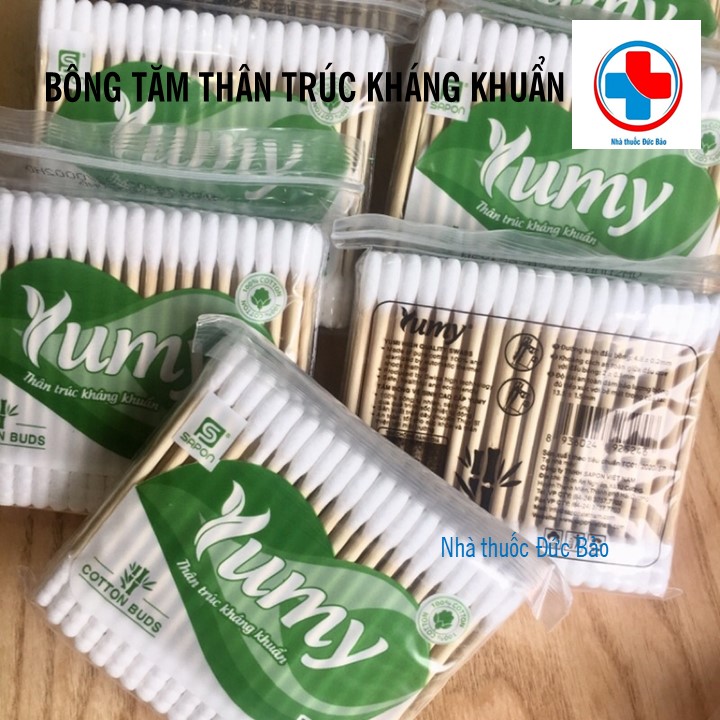 Combo 3 gói Tăm bông thân trúc kháng khuẩn/Đầu xoắn/Gói 100 que