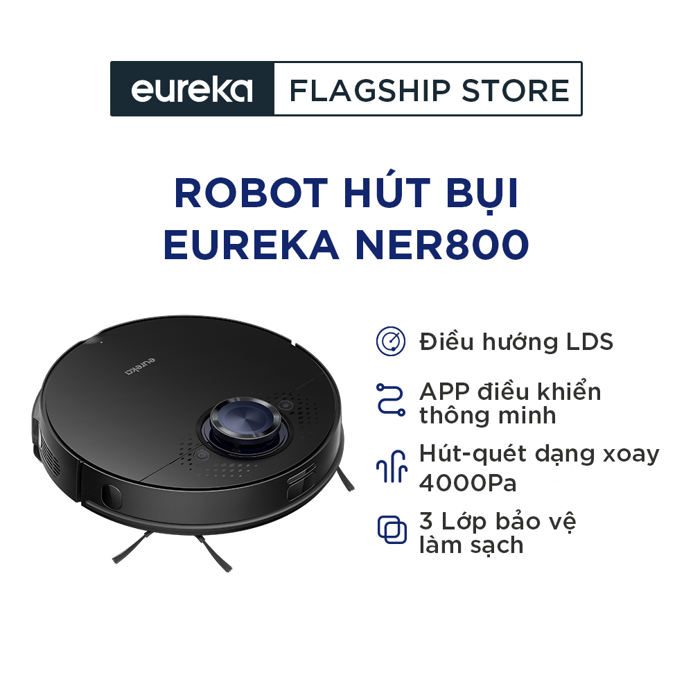 Robot hút bụi lau nhà eureka ner800 | tích hợp thông minh 3 tính năng quét - hút - lau | hàng chính hãng