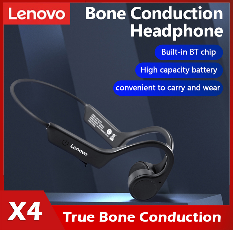 Tai Nghe Dẫn Truyền Xương Lenovo X4, Tai Nghe Treo Cổ Thể Thao Chống Mồ Hôi Chống Nước Bluetooth 5.0 TWS