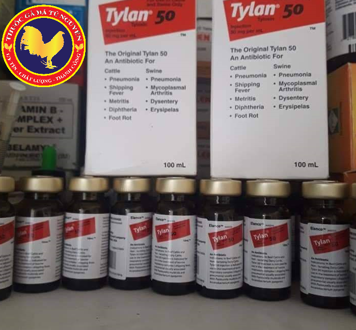 Tylan 50 lọ 10ml - khò khè, sổ mũi, viêm ruột, tiêu chảy phân xanh phân trắng trên gà đá