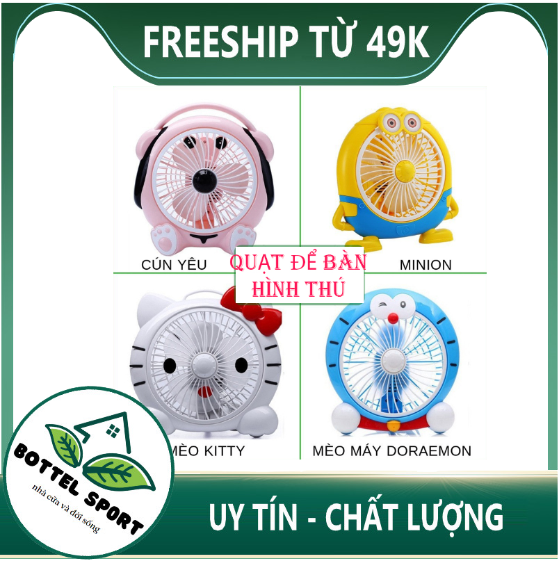 Quạt mini để bàn hình thú siêu ngộ nghĩnh đáng yêu