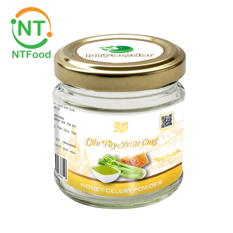 Bột cần tây mật ong sấy lạnh nguyên chất ntpowder 60gr hũ thủy tinh - nhất tín food