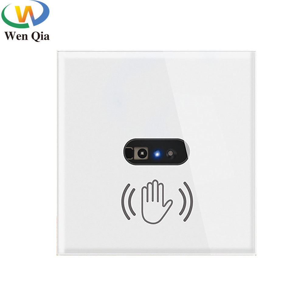 Wenqia công tắc đèn cảm biến hồng ngoại treo tường công tắc thông minh chuyển động không cần chạm 1gang 1 chiều với tấm kính cường lực 220v 10a eu 86mm cho điện gia đình