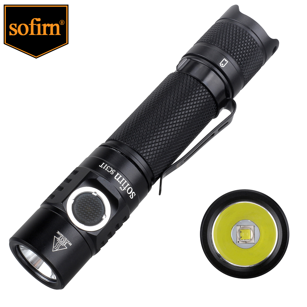 Sofirn Đèn Pin LED Chiến Thuật Sạc Được SC31T USB C Đèn Pin LED 18650 SST40 2000LM Mạnh Mẽ Công Tắc Đuôi Dốc Và Bậc Thang Hai Chế Độ 5000K/6500K