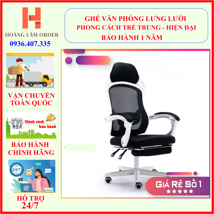 Ghế văn phòng lưng lưới cao cấp, Ghế xoay văn phòng có ngả lưng, Ghế làm việc ,ghế văn phòng, ghế giám đốc cao cấp - T418