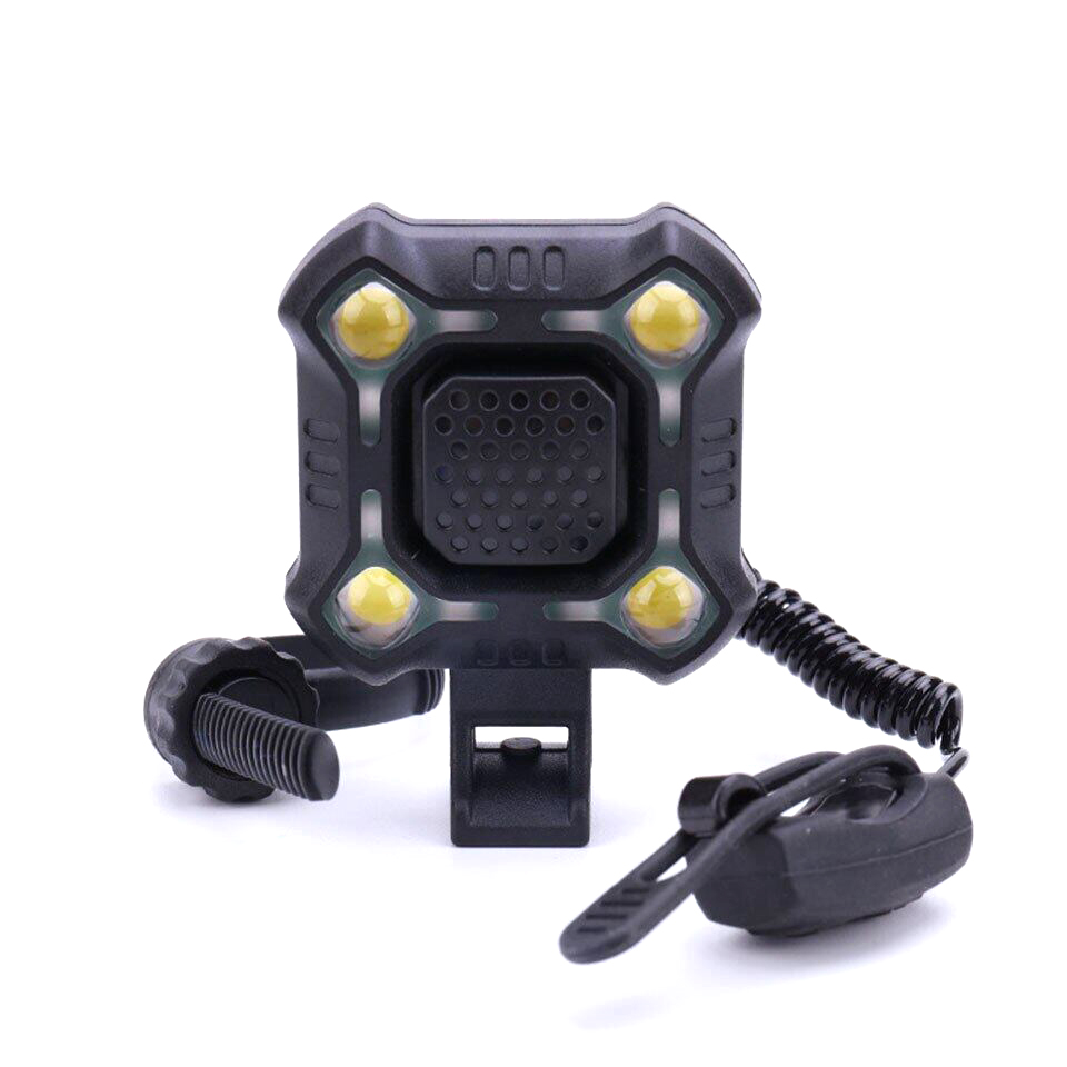 Chuông xe đạp an ninh báo động lớn chống nước ipx6 4 đèn 2 trong 1 chuông xe đạp 140 db còi điện sạc usb