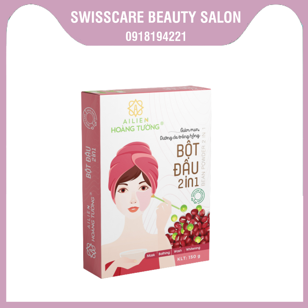 Bột rửa mặt, tắm trắng giảm mụn, dưỡng da trắng hồng bột đậu 2 in 1 ái liên hoàng tường