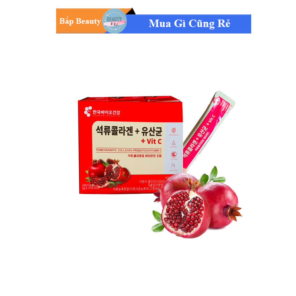 Bột collagen lựu đỏ bio cell hàn quốc - hộp 30 gói x 2g