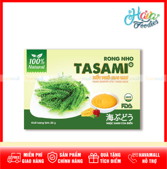Rong Nho Tách Nước Kèm Xốt Phô Mai Cay Tasami Gói 35g – Seagrape Spicy Cheese Sauce