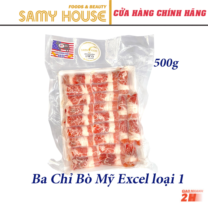Ba chỉ bò mỹ 500g