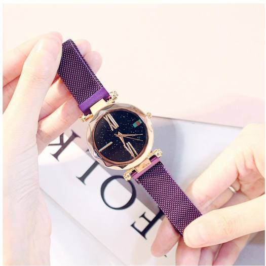 ĐỒNG HỒ NỮ DÂY NAM CHÂM LỤA DIMINI SIÊU SANG CHẢNH CỰC ĐẸP