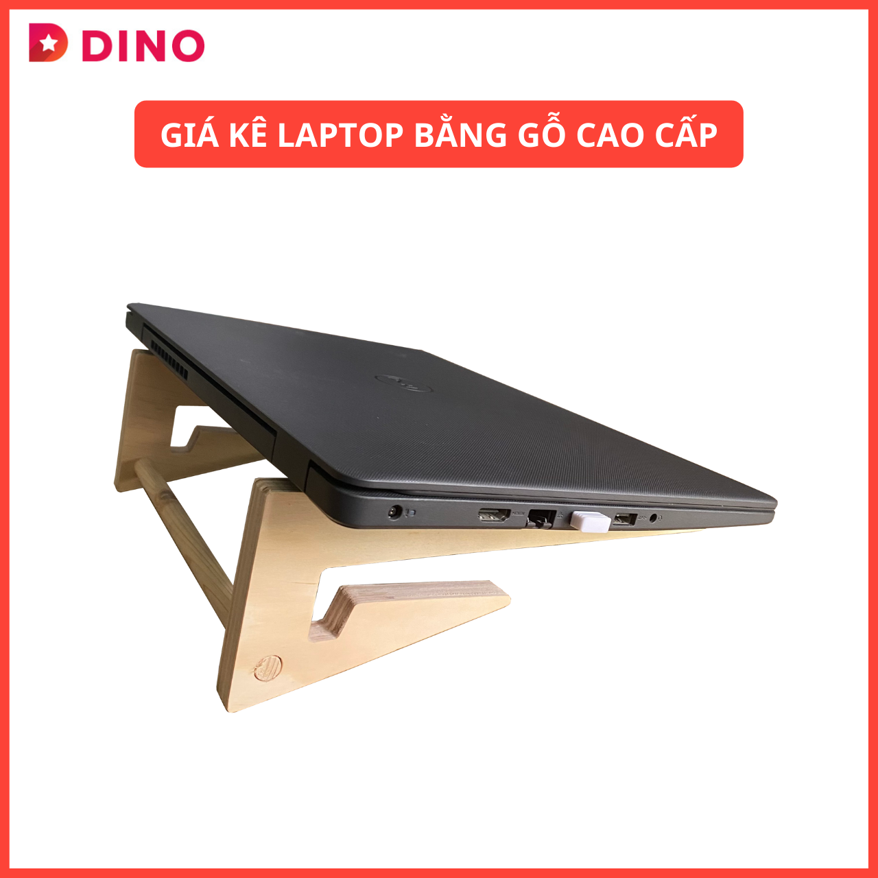 Giá kê laptop, máy tính tản nhiệt bằng gỗ cao cấp