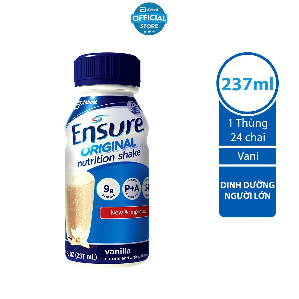 Thùng 24 sữa nước ensure abbott 237ml