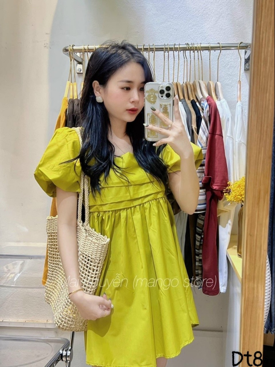 Đầm suông nữ babi doll nơ lưng giấu bụng cực hotg pu trang nemo shop