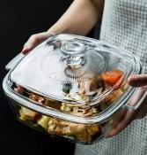 Square Tempered Glass Food Storage Container