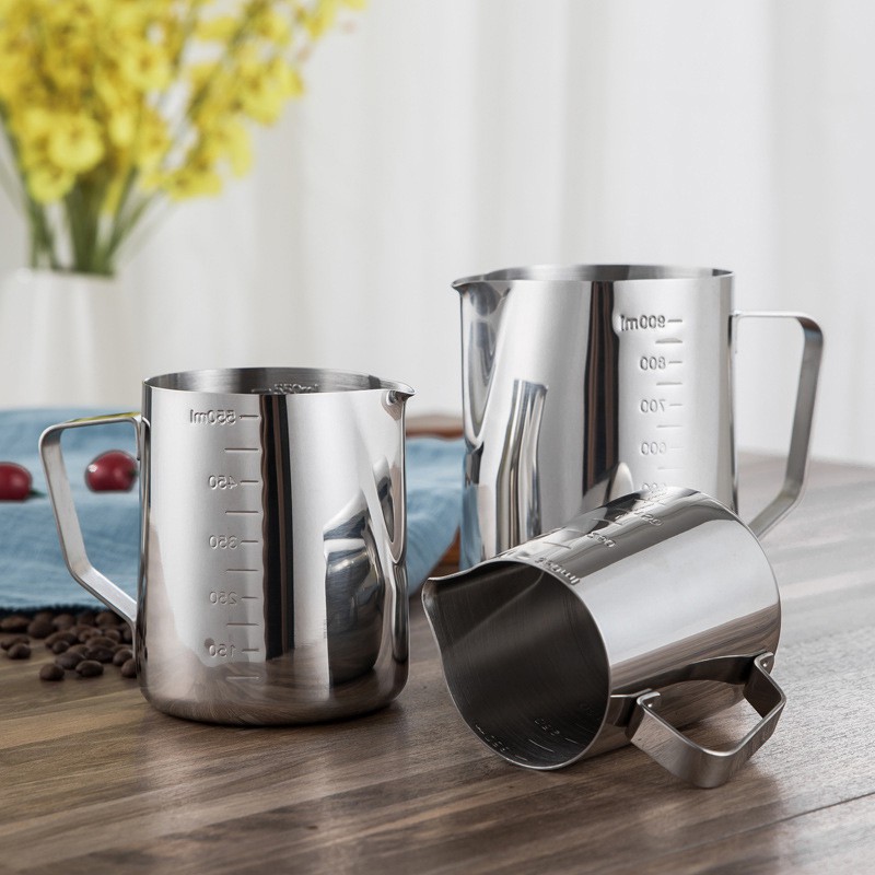 350-600ml Ca đánh sữa Cốc ca đánh sữa inox cà phê Espresso Milk Frother