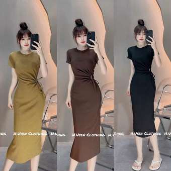 ĐẦM ÔM THUN GÂN XOẮN EO THỜI TRANG SIÊU DỄ THƯƠNG