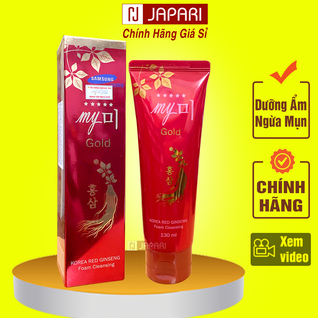 [NỘI ĐỊA HÀN QUỐC]Sữa Rửa Mặt Hồng Sâm Korea Red Ginseng Foam Cleansing My Gold 130ml - Rửa Mặt NHẬP KHẨU CAO CẤP Phù Hợp Tất Cả Loại Da - JAPARI