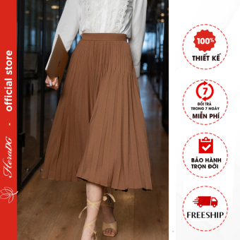 Chân váy dập ly dáng xòe xẻ quạt HeraDG WJPBB2028