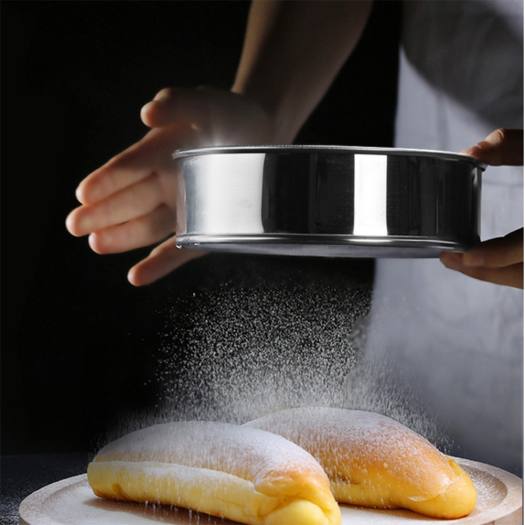 KA Hues 1 Cái Rây Bột Lưới Mịn Lưới Lọc Tròn Bằng Thép Không Gỉ Rây Lọc Để Nướng Bánh Nhà Bếp