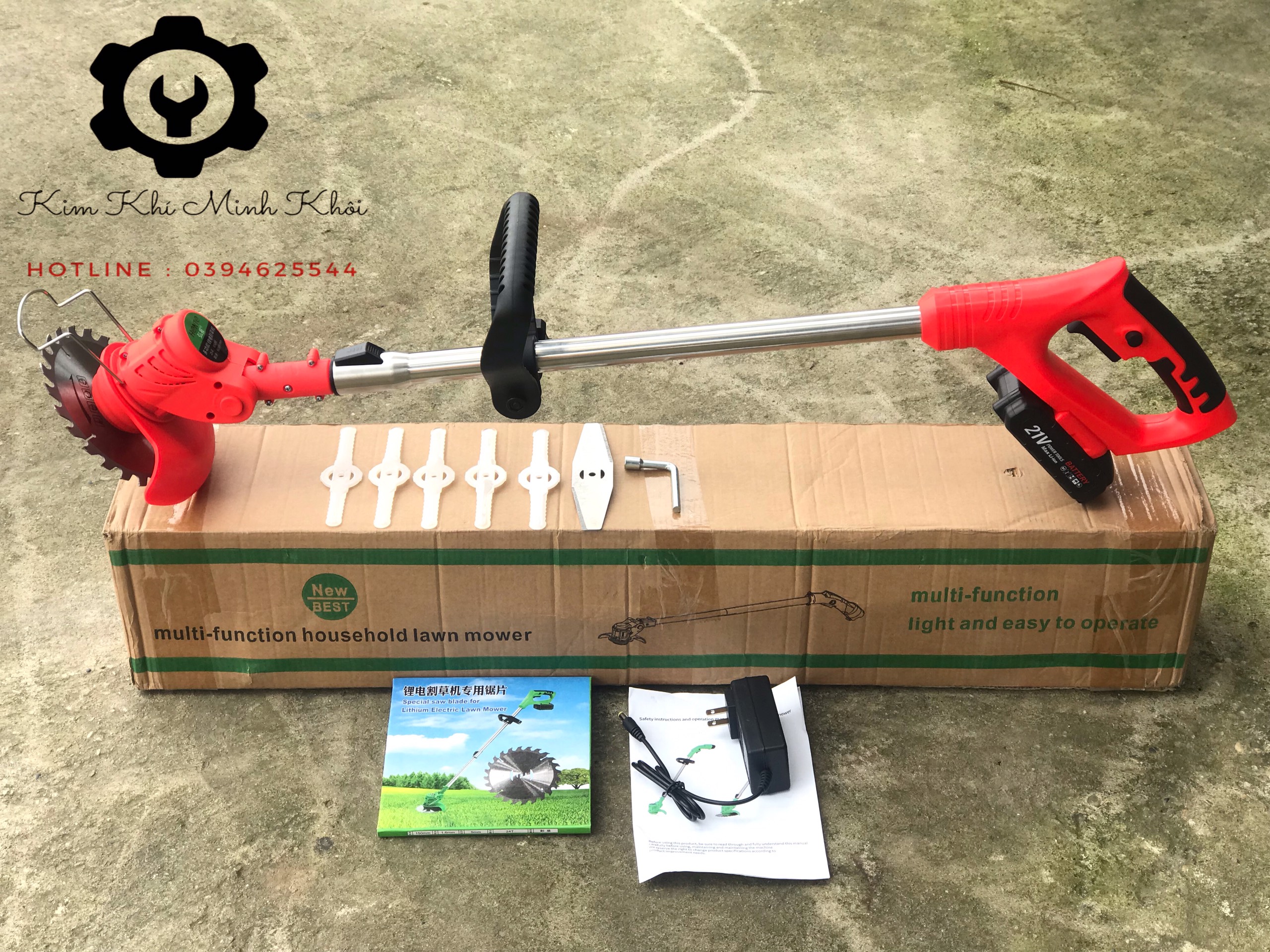 Máy cắt cỏ dùng pin cầm tay, không chổi than| Máy cắt cỏ, tỉa cành dùng pin 15000MAH 21V