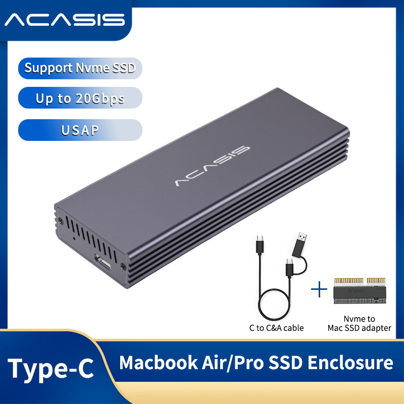 ACASIS USB C 3.2 SSD Enclosure for Apple Flash SSDs 12+16 PIN MacBook Pro,MacBook Air, Mac Pro, iMac and Mac mini from 2013 to 2017 Portable Storage Enclosure Compatibel with M.2 Nvme SSD With adapter ราคา 1,915 บาท*ส่งฟรี